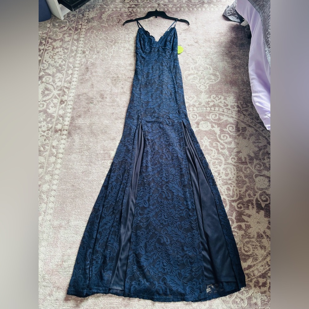 NWT Navy Blue lace gown long dress